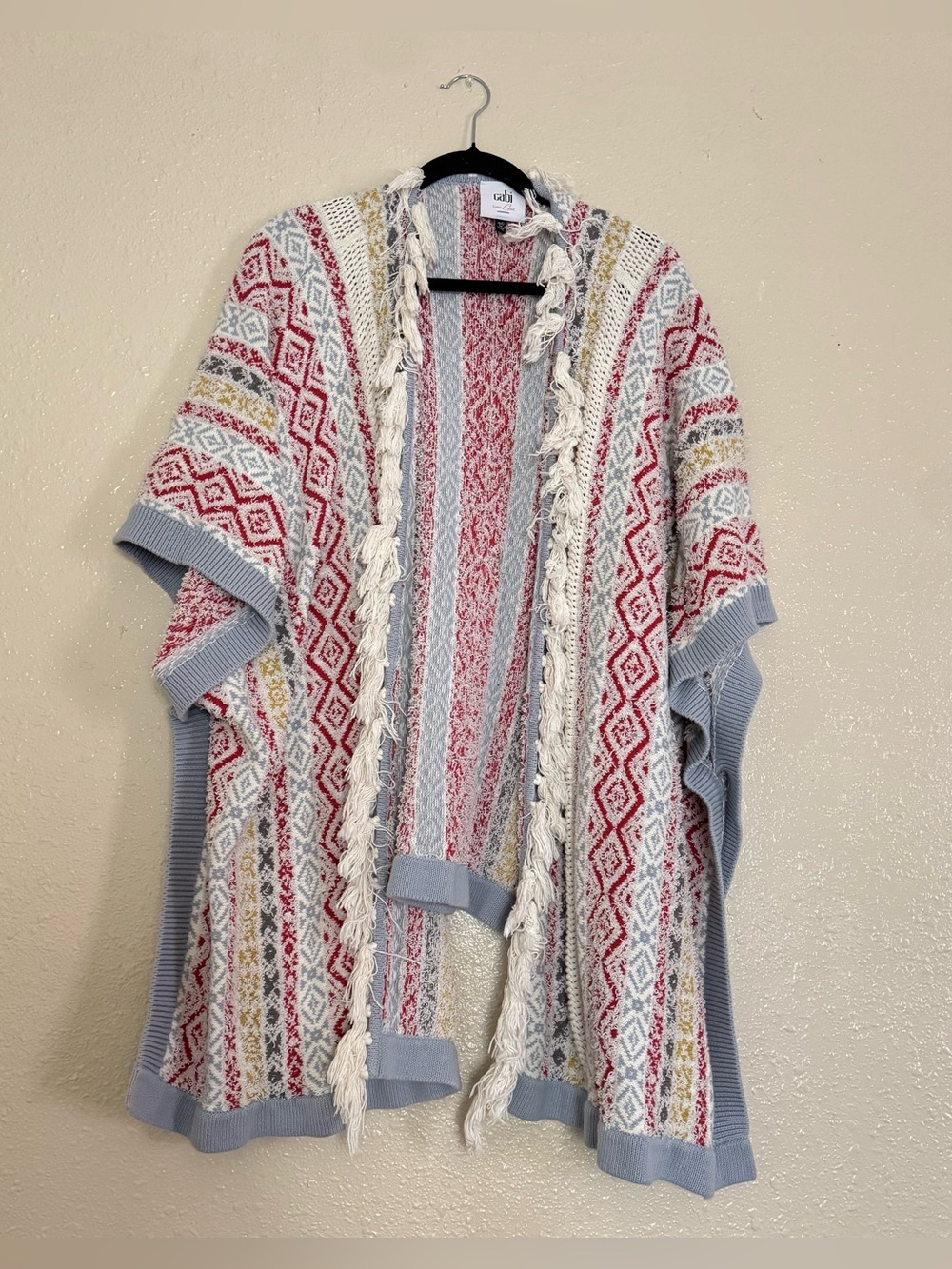 Cabi Love Carol Siesta Chunky Fringe Trim Oversized Knit Cardigan